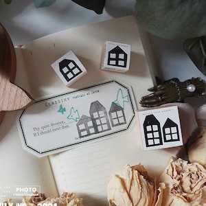 Jeu d'estampes en caoutchouc pour embellissements décoratifs, petite maison, cadre, points et lignes, soleil, lune et nuages pour agenda, journal