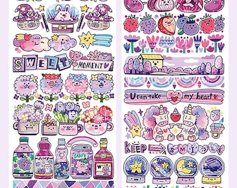 Washi Tape Sample, Meatball Color Lab Series 2 Masking Tape, Decorative Sticker for creative journal and Planner, Kawaii Design