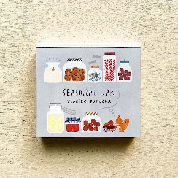 120PCS Seasonal Jar Memo Block, Cozyca, Original Illustration Notepad, Cooking, Japanese Stationery Paper for Planner and Journal