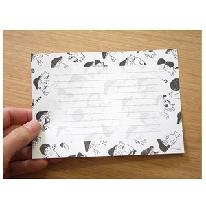 Mushroom Cat Memo Paper Pad, 4Legs Penchant Mushroom Illustration Notepad, Kitty Stationery Paper per la scrittura, il journaling e la creazione