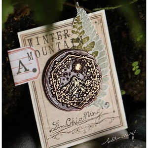 Lakzegelstempel winterberg, Lin Chia Ning origineel ontwerp lakzegel, op de natuur geïnspireerde stempel voor dagboek, LCN, plakboek en Papercraft