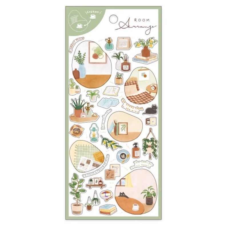 Mind Wave Room Arrange Series Sticker Sheet, Cozy Home, Living Room ...