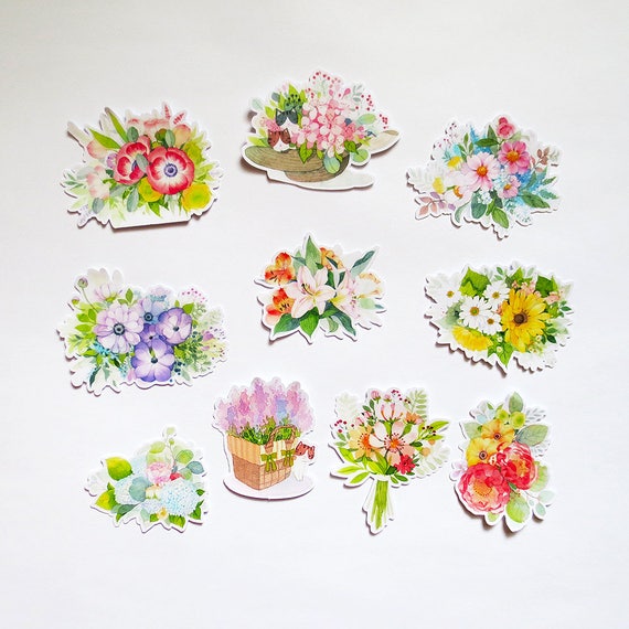 floral stickers pack flowers sticker sack series e planner