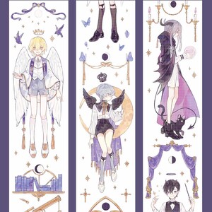 Laws of the Universe Masking Tape, Boys Illustration PET Tape, Anime, Angel and Demon, Space Masking Tape for Journal and Planner image 2