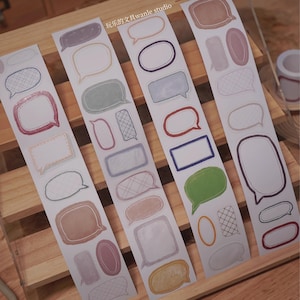 Nastro adesivo per mascheratura con bolle di discorso arcobaleno Wanle Studio, nastro adesivo per mascheratura con fustellatura, carta decorativa per promemoria, adesivo per appunti, fornitura per diario
