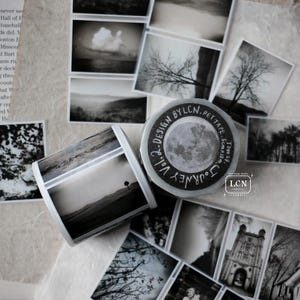 „Journey Volume 2“ PET Tape, LKN Design Studio, Monochrome Collage, Schwarzweiß Fotografie Masking Tape für Journal, Planer, Scrapbook