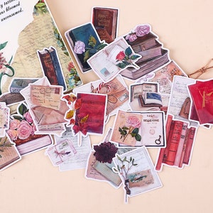 Pacchetto di adesivi per lettere e poesie, Set di adesivi per cartoline floreali, Adesivi per diario planner, Scrapbooking, Adesivi per cancelleria, Posta per lumaca