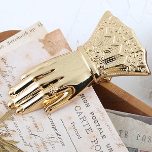 CLEARANCE *** Vintage Gold Gilded Hand Clip, Metal Clip for Traveler&#39;s Notebook, Planner, Junk Journal, Clip, Brass Clip