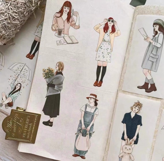 JP X Windry Everyday PET Tape Sample, Girls Illustration Masking  