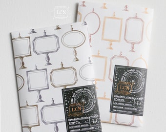 標本展示用ゴム印セット、LCNデザインスタジオ、赤いゴム印、ガラス