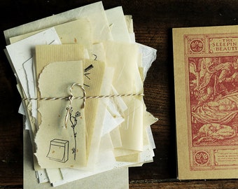 Assorted Paper Pack, Cotton, Crepe, Mulberry, Tissue, Decoupage Paper for Scrapbooking, Junk Journal Sticker Set, Vintage Journal