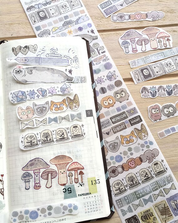 ミートボールカラーラボシリーズ和紙テープ、食べ物、日常生活、女の子