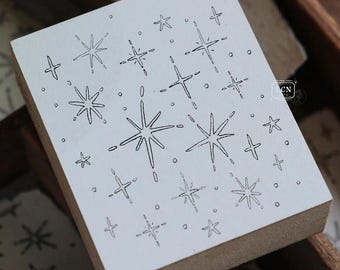 Shiny Stars Stamp, LCN Design Studio Rubber Stamp