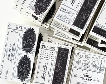 Mewmewbeam Washi Tape: Black and White Ticket – Papergame