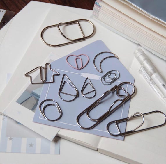 Assorted Paper Clips, Jumbo Paper Clip, Heart Shaped Clip, House