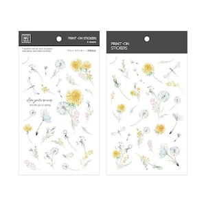 MU Lifestyle Print On Stickers 186, Dandelion Flowers Rub On Sticker Sheet, Floral, Botany Spring Themed Print On Stickers