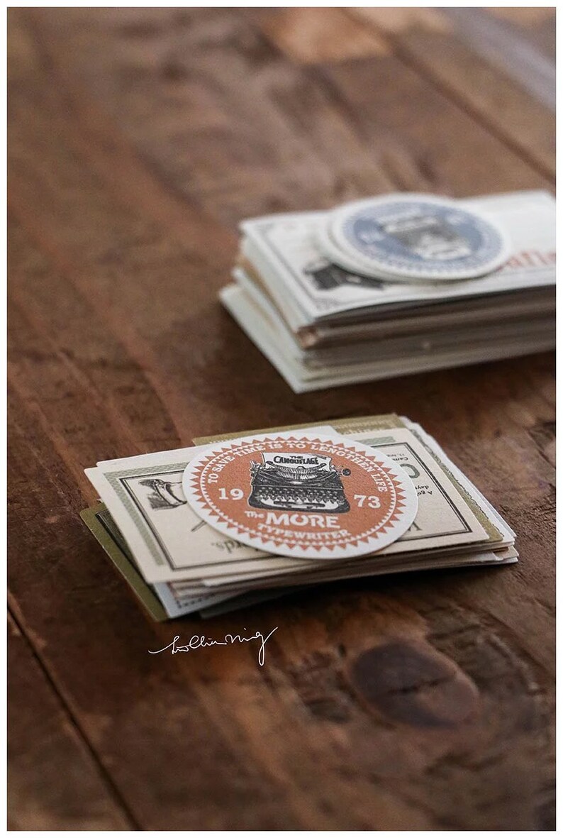 Bullet Journal Lin Chia Ning Large Typewriter Wooden Stamp and Labels Set A Vintage Typewriter Gummed Label Junk Journal