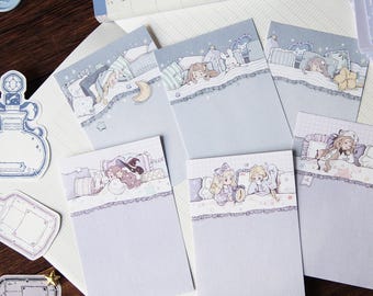 Good Morning and Good Night Memo Paper Set | Neinei Illustration Stationery