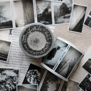 „Journey Volume 1“ PET Tape, LKN Design Studio, Monochrome Collage, Schwarzweiß Fotografie Masking Tape für Journal, Planer, Scrapbook