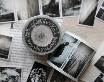 Journey Volume 1 PET Tape, LCN Design Studio, Monochrome Collage, Black and White Photography Masking Tape for Journal, Planner, Scrapbook