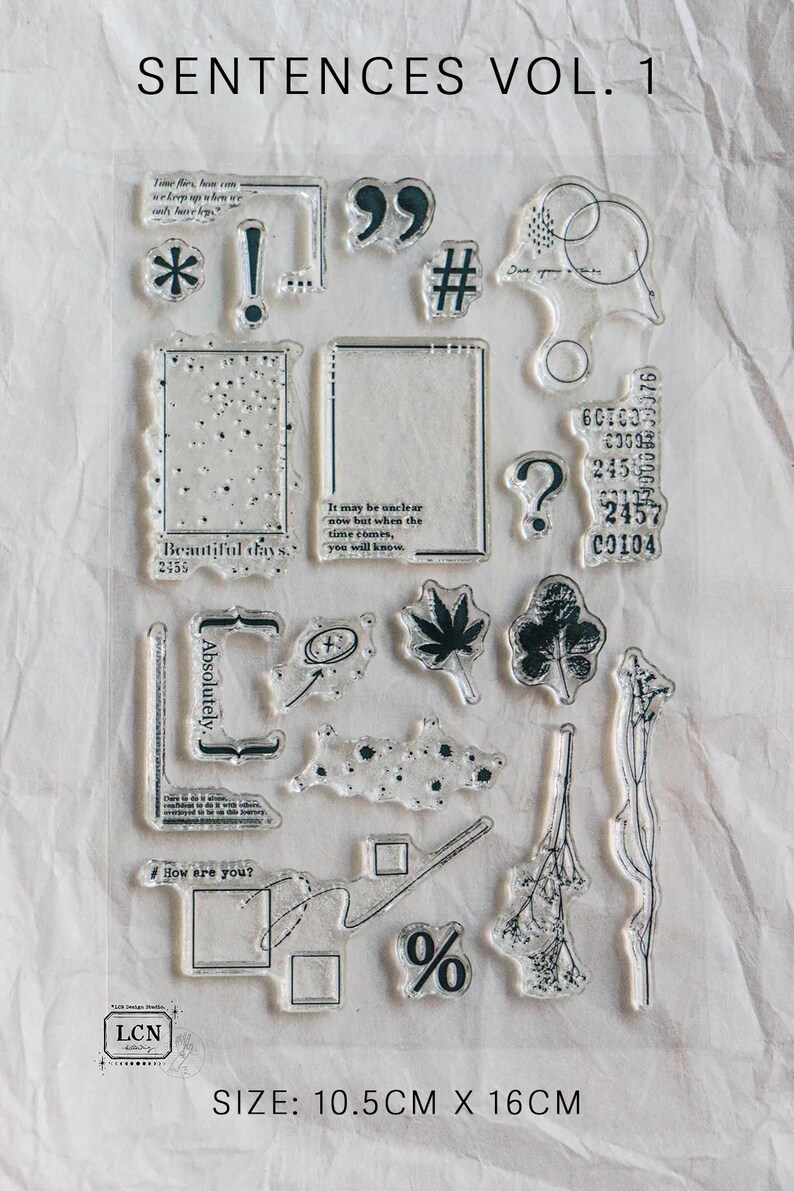 Sentence Acrylic Cling Stamps Set, LCN Design Studio, Words and Poems
