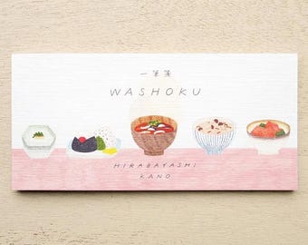 Washoku Ippitsusen Memo Pad, Cozyca Japanese Food Illustration Paper Pad
