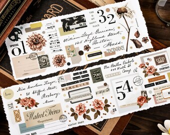 Daily Collection of Notes PET Clear Tape, Extra Wide Mooka Studio Masking Tape, Dried Flowers Collage Masking Tape, Frame and Label