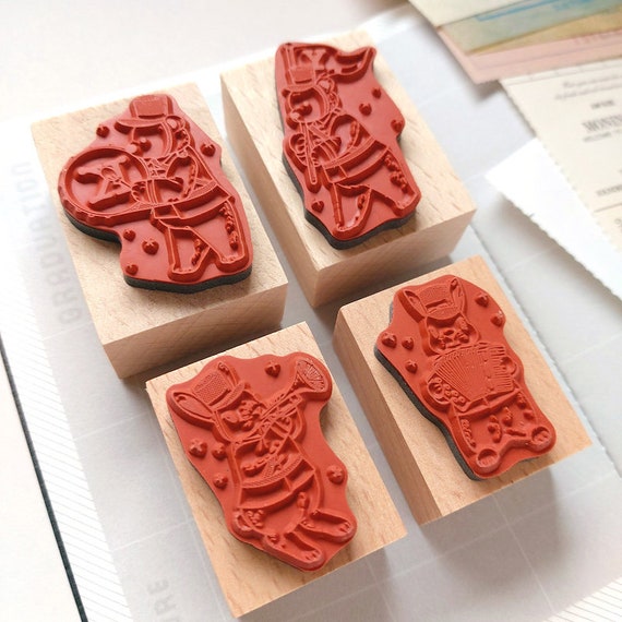 Numbers Wooden Rubber Stamps Set, Number and Symbol Rubber Stamps