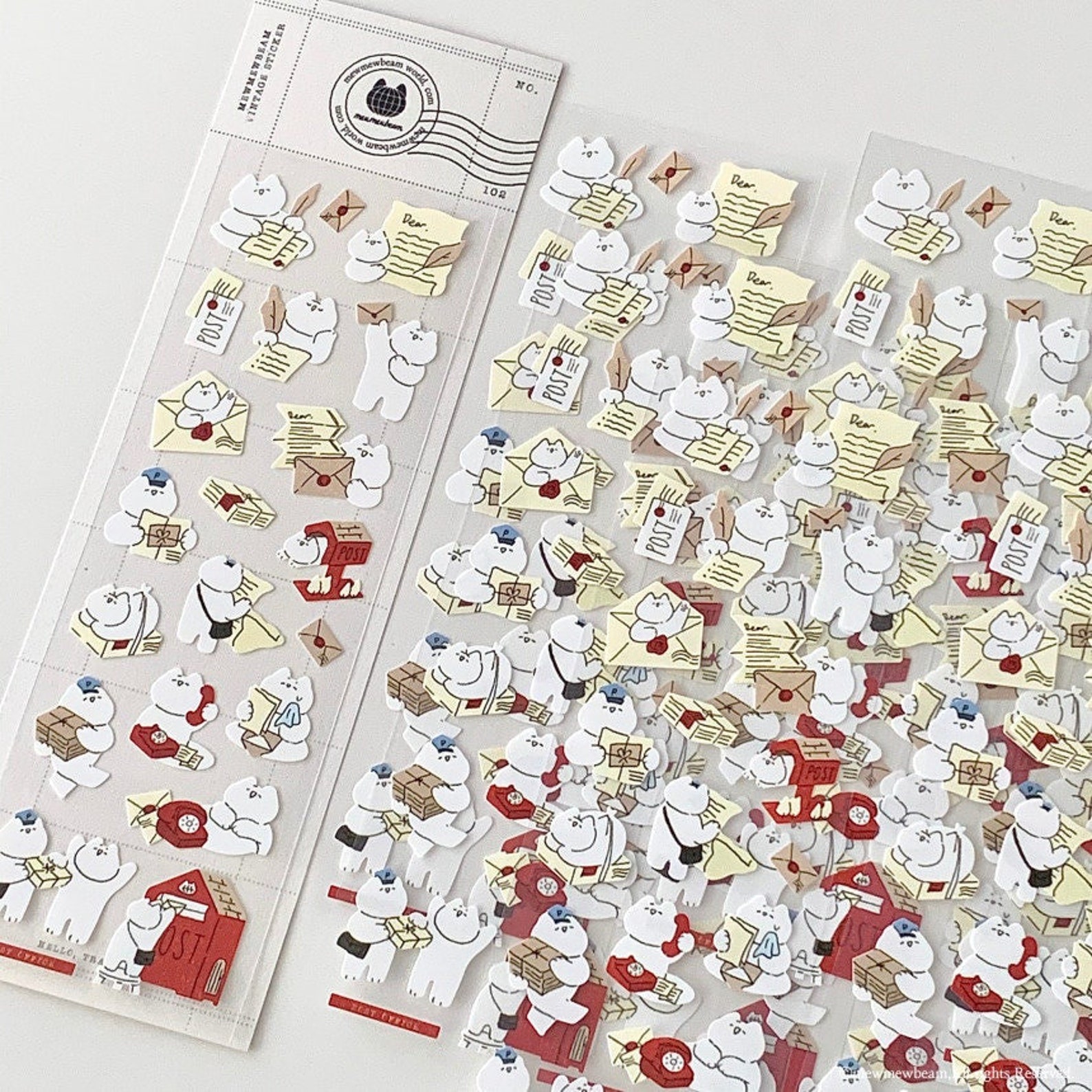 Posting Mail Sticker Postman Stickers Sheet, Cat Post Office, Mewmewbeam Kiss-cut Sticker ...