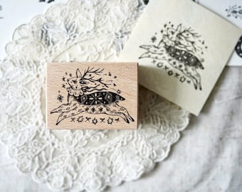 Fleur the Fawn Rubber Stamp, Moonchild Groceries Original Design