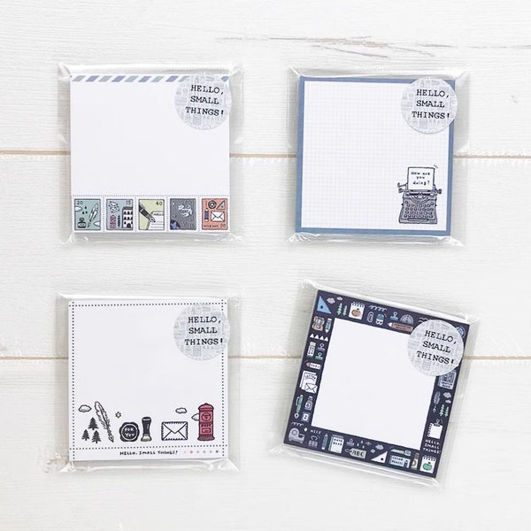 Eric Small Things Sticky Memo Paper, Illustrated Notepad, Japanese Stationery Paper for Letters and Journal