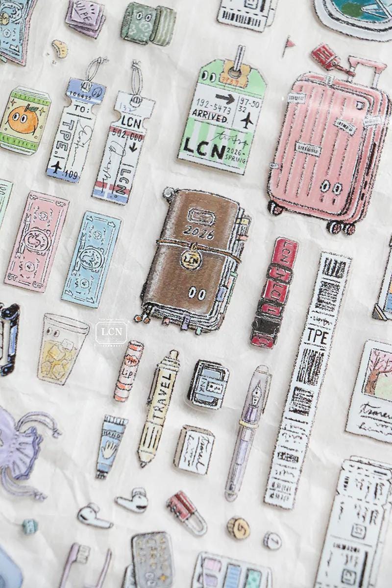 Travel Essentials Kiss-cut PET Tape | LCN Design Studio - Etsy