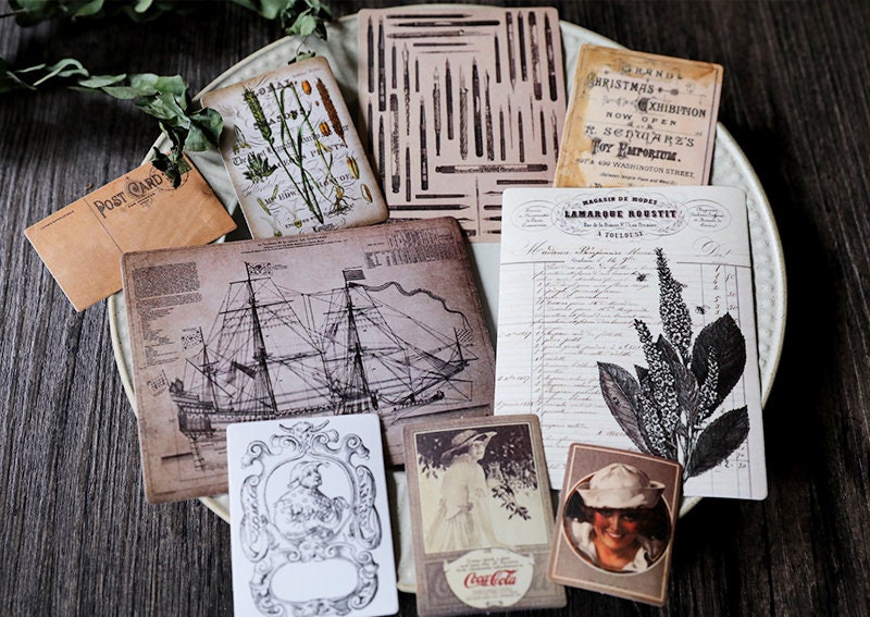 50pcs vintage journaling stickers stickers pack ephemera etsy
