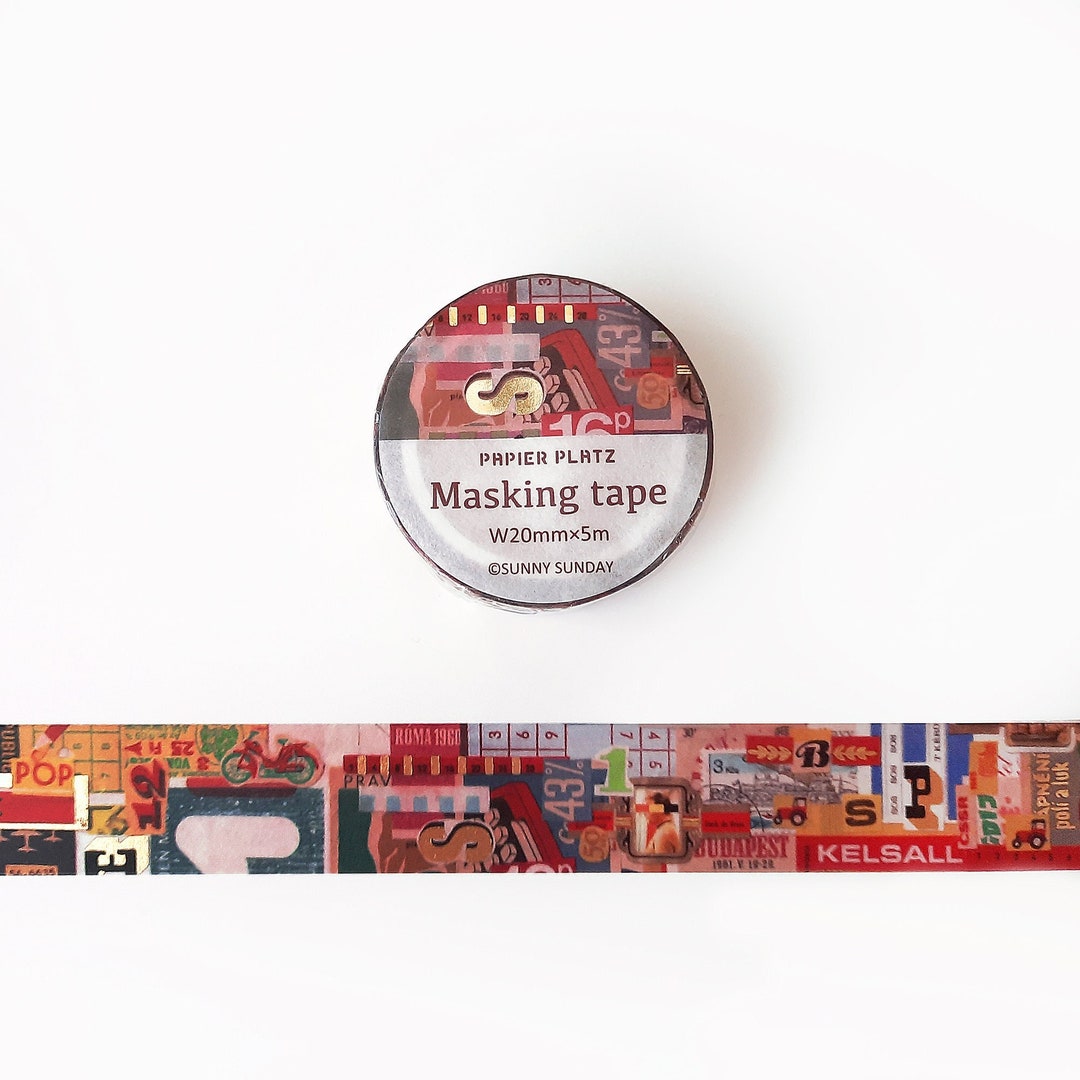 【箔押し】SUNNY SUNDAY  マスキングテープ  Party  time Sunny Sunday X Papier Platz Gold Foil Washi Tape, Party Time