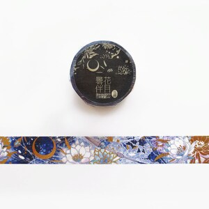 Shiroto Goud en Zilverfolie Washi Tape Roll, Midnight Bloom, Cityscape, The Book of the Dead Thema Masking Tape voor Planner