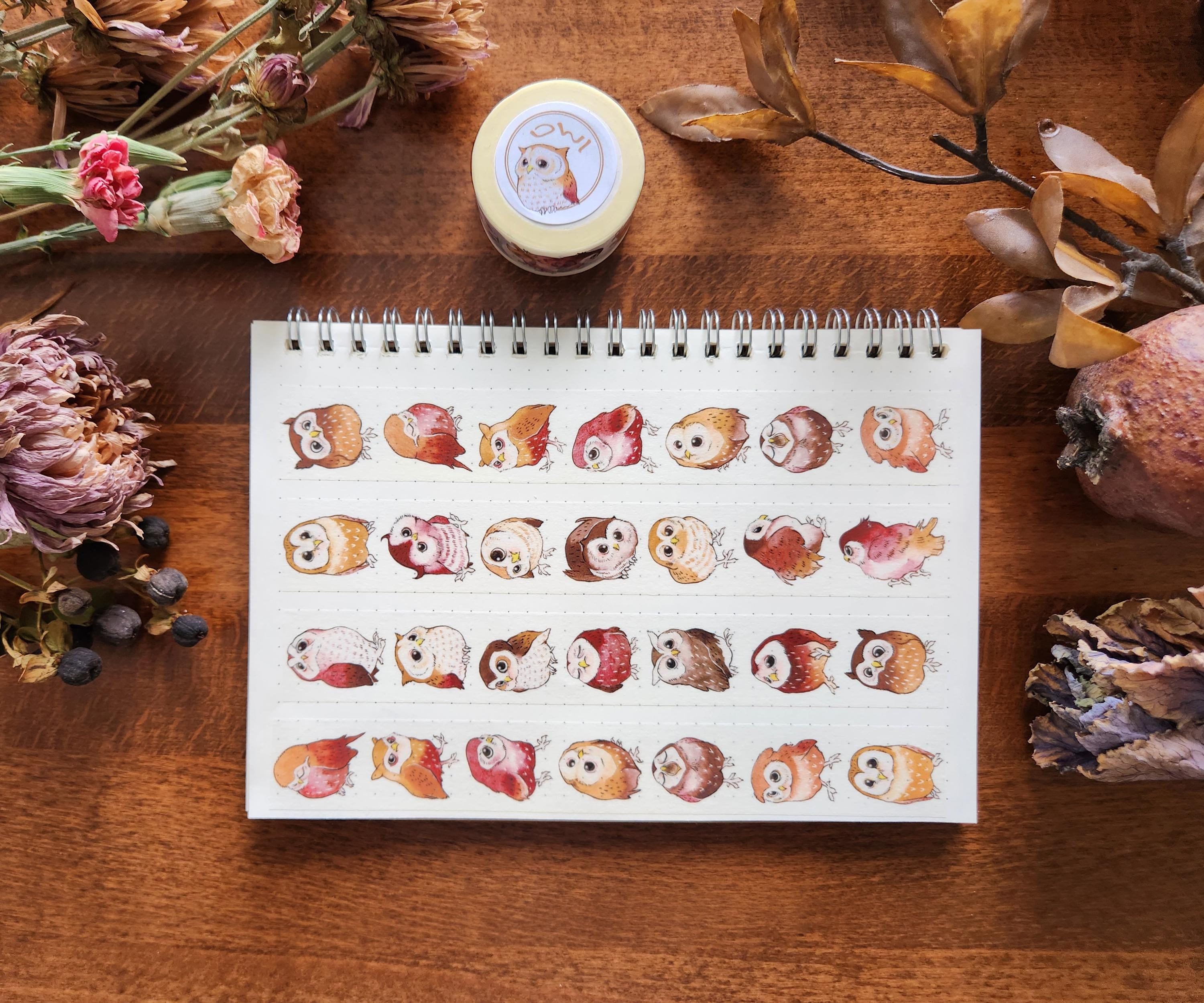 CLEARANCE * Animals Washi Tape, Artist Illustration Tape, Cat, Fox, Deer, Hamster, Hedgehog, Raccoon