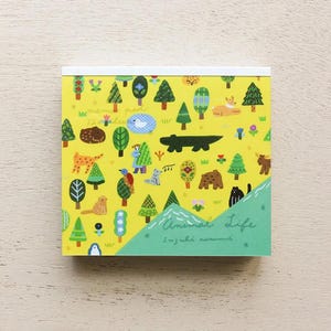 120PCS Animal Life Memo Block, Cozyca, Crocodile, Fox, Artist Illustration Notepad, Nature Themed Pastel Paper, Japanese Stationery Paper