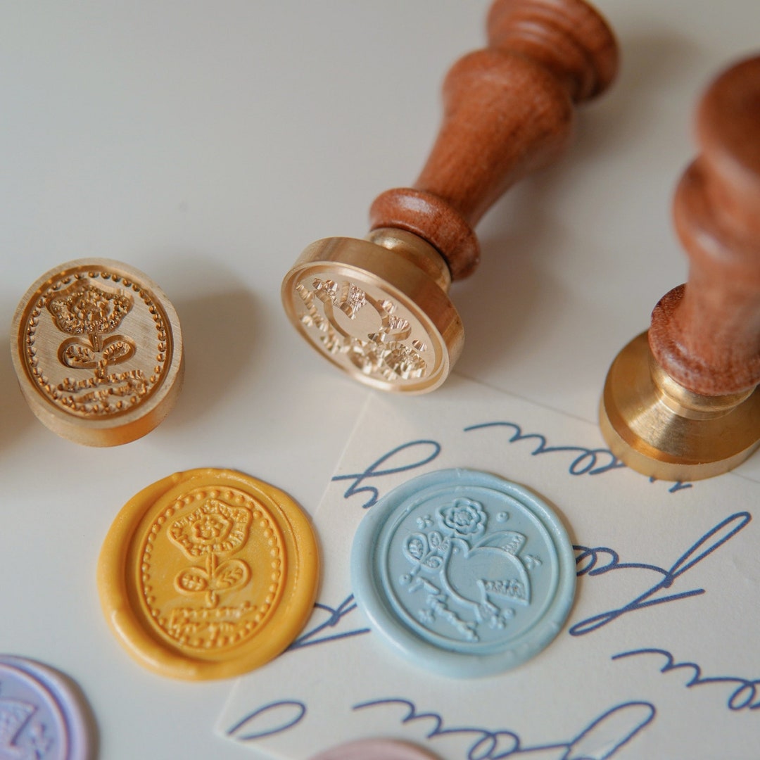 Spring Series Wax Seal Stamp, Flower and Bird Wax Seal, Dove, Nature ...