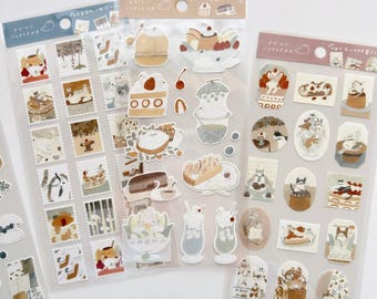 Tobimatsu Shochirou Illustrated Postcards | Dessert and Animals Theme