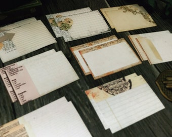 Vintage Style Note Cards, Collage Memo Paper, Retro Junk Journal Ephemera, Paper Pack, Paper Craft