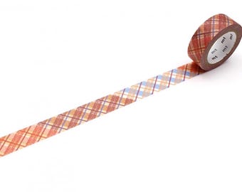 MT Ex Crayon Checker Washi Tape, Striped Design, Simple Washi Tape, Japanese Masking Tape for Journaling, Crafting, and Scrapbooking
