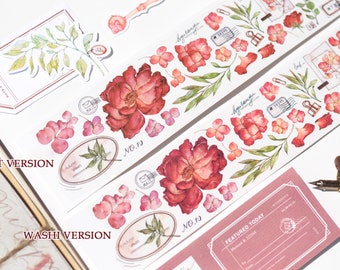 WT Autumn Rose Wide PET Tape, Single Roll, Original Designs, Floral  Decorative Tape, Craft Clear Tape, Bujo Planner Supplies, Watercolor Flower  Tape