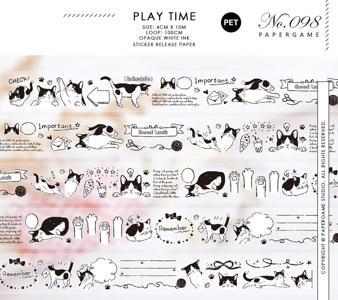 Frolicking Cats Tape Sample, Playtime, Kitty Calendar, Rainbow Cats ...