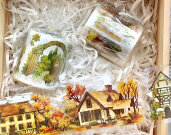 Forest Dwelling Masking Tape, Extra Wide House Washi and PET Clear