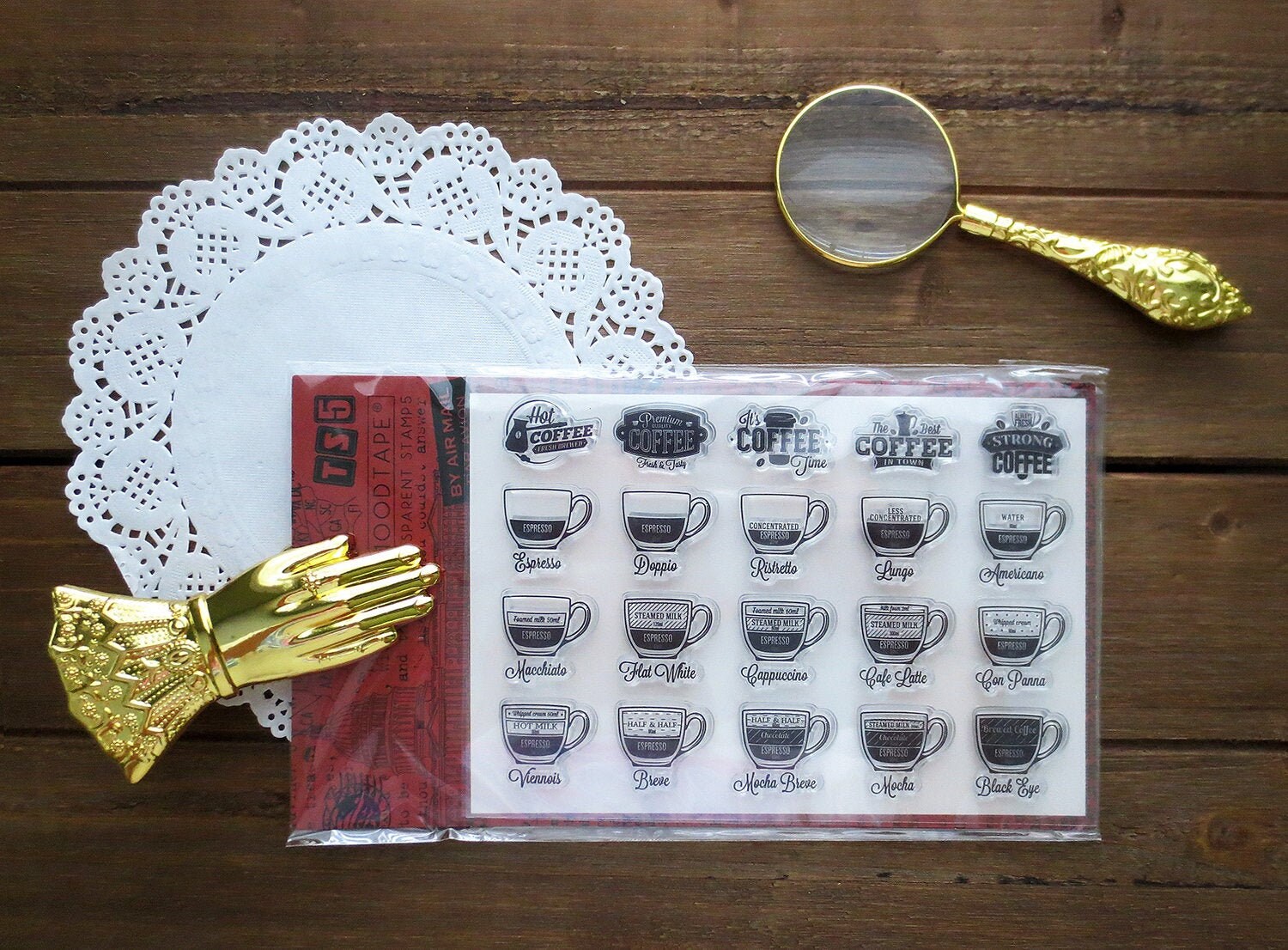 Coffee Drinks Acrylic Stamp Set Espresso Mocha Latte Stamps Etsy
