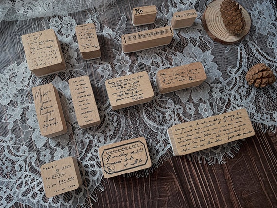 Wooden Stamp Scrapbooking 7 Types Daily Life Stamps for Journaling