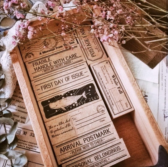Whale Message Wooden Stamp Whale Message Wooden Stamp