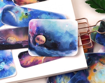 Galaxy Themed Stickers Pack, Space Sticker Set, Nebula, Milky Way, Cosmos Planner Stickers