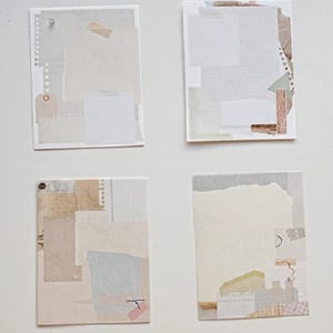 Mehr Memo Papier Collage, geripptes Papier, Hintergrundpapier, süße Collage Karte für Journal, Post, und Scrapbook