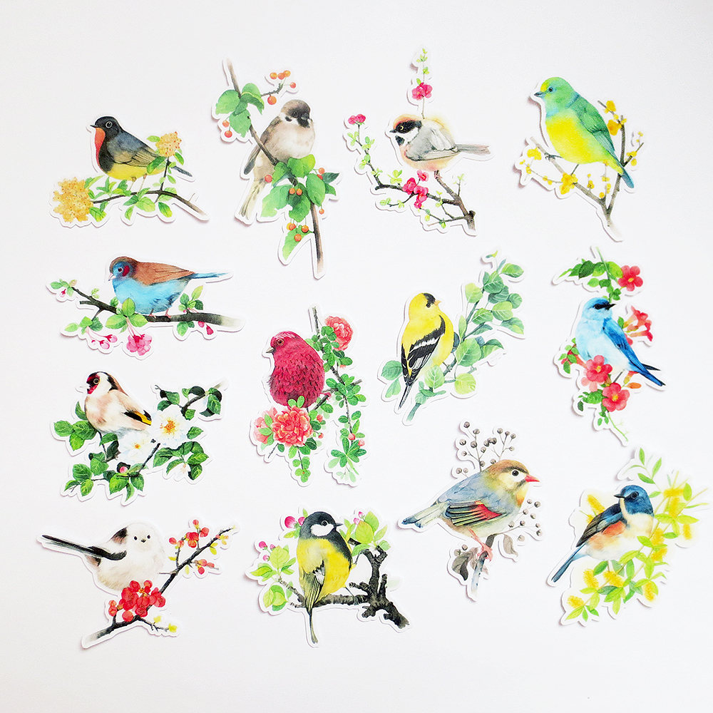 Birds Sticker Pack Songbird Bird Stickers Ephemera Animals Etsy